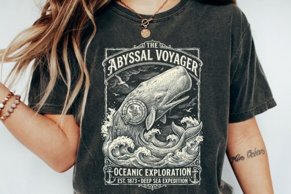 Abyssal Voyager Whale Design: A Deep Dive into Vintage Nautical Art