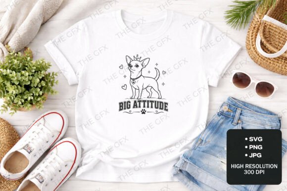 Chihuahua T-Shirt Design: Big Attitude in a Minimalist Package