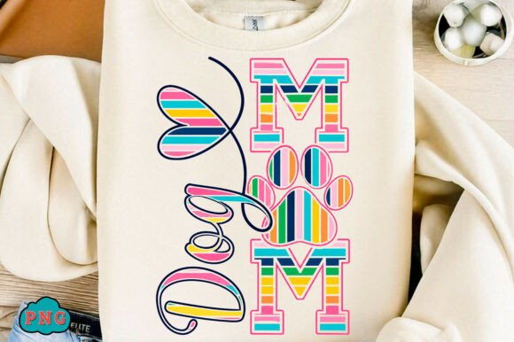 Dog Mom Colorful Paw T-Shirt Design: A Vibrant Asset