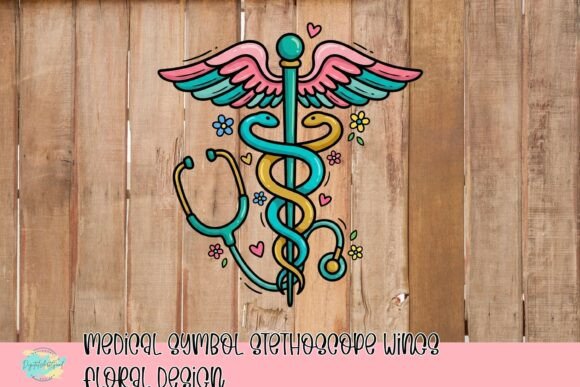 Medical Symbol Stethoscope Wings Floral Design: Beyond the White Coat