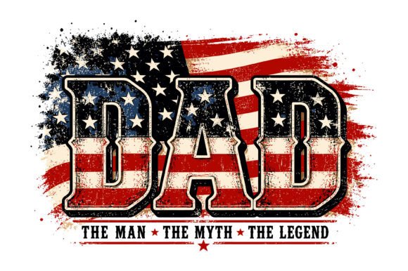 Patriotic Dad Vintage USA Design: A Hero's Typeface