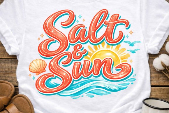 Salt Sun Summer Sea PNG Design: Capturing Coastal Calm