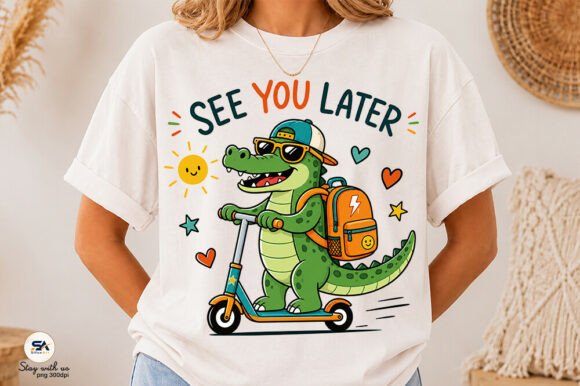 See You Later Gator PNG: Fun Back-to-School Design Assets