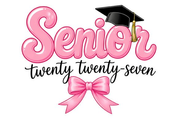 Senior 2027 Pink Graduation Design: A Fresh Take on Celebration Typography