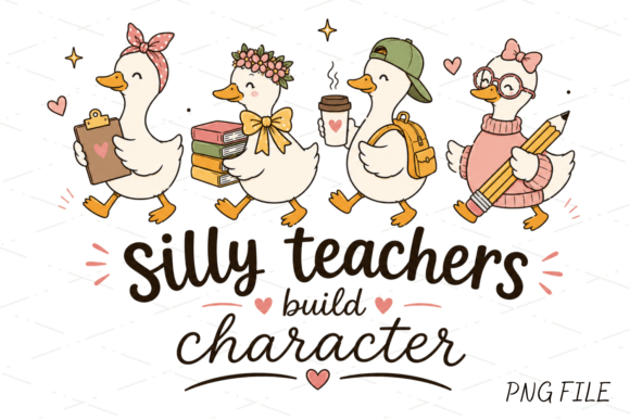 Silly Teachers PNG: A Cute Duck Design for Creative Projects