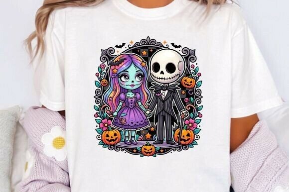 Spooky Style: Mastering the Halloween Couple Design PNG