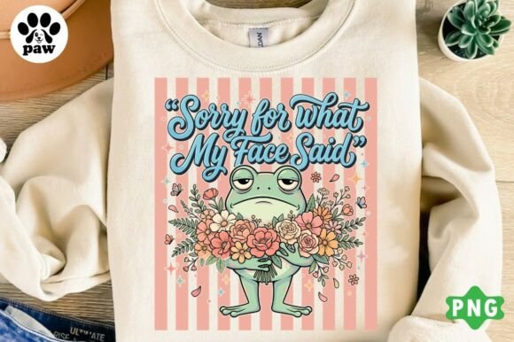 Unleash Personality: Funny Frog PNG Design | Sarcastic Floral