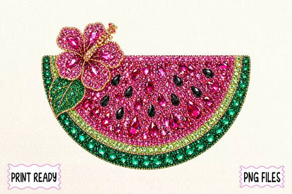 Watermelon Rhinestone Summer Design: A Sparkling Take on Summer Graphics
